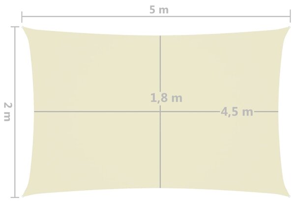 VidaXL Πανί Σκίασης Ορθογώνιο Κρεμ 2 x 5 μ. από Ύφασμα Oxford