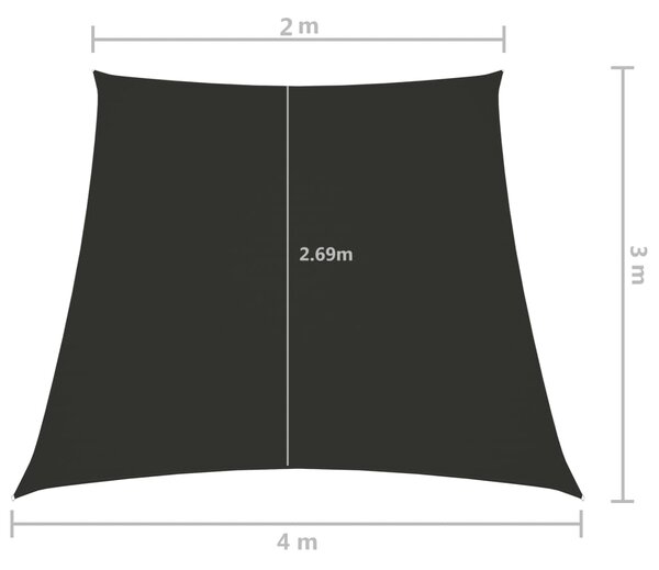 VidaXL Πανί Σκίασης Τρίγωνο Ανθρακί 2/4 x 3 μ. από Ύφασμα Oxford