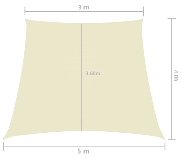 VidaXL Πανί Σκίασης Τρίγωνο Κρεμ 3/5x4 μ. από Ύφασμα Oxford