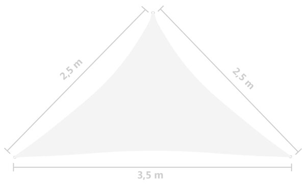 VidaXL Πανί Σκίασης Τρίγωνο Λευκό 2,5 x 2,5 x 3,5 μ. από Ύφασμα Oxford