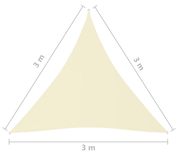 VidaXL Πανί Σκίασης Τρίγωνο Κρεμ 3 x 3 x 3 μ. από Ύφασμα Oxford