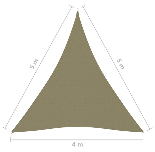 VidaXL Πανί Σκίασης Τρίγωνο Μπεζ 4 x 5 x 5 μ. από Ύφασμα Oxford