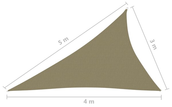 VidaXL Πανί Σκίασης Τρίγωνο Μπεζ 3 x 4 x 5 μ. από Ύφασμα Oxford