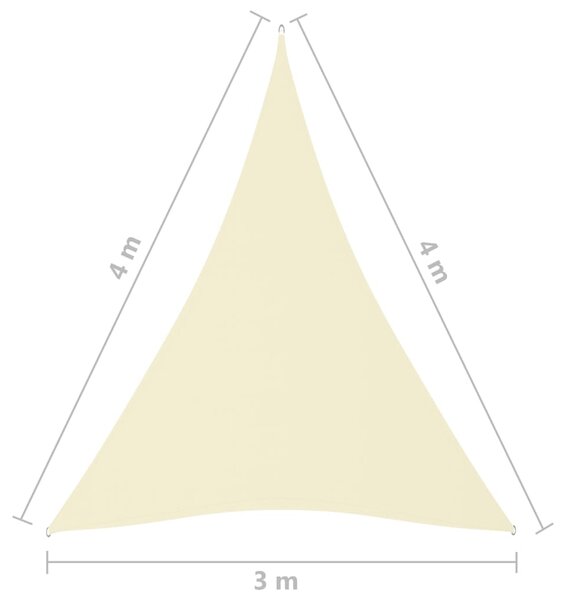 VidaXL Πανί Σκίασης Τρίγωνο Κρεμ 3 x 4 x 4 μ. από Ύφασμα Oxford