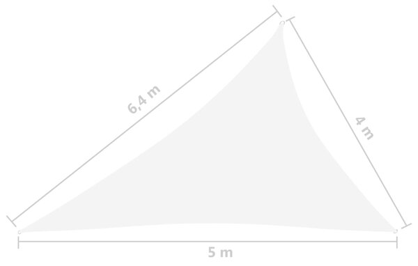 VidaXL Πανί Σκίασης Τρίγωνο Λευκό 4 x 5 x 6,4 μ. από Ύφασμα Oxford