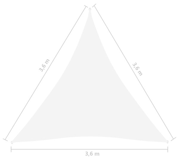 VidaXL Πανί Σκίασης Τρίγωνο Λευκό 3,6 x 3,6 x 3,6 μ. Ύφασμα Oxford