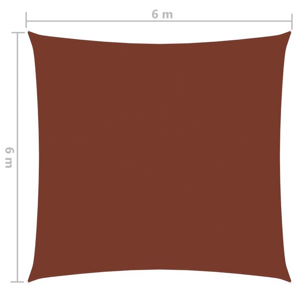 VidaXL Πανί Σκίασης Τετράγωνο Τερακότα 6 x 6 μ. από Ύφασμα Oxford