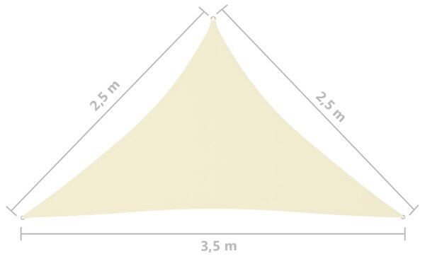 VidaXL Πανί Σκίασης Τρίγωνο Κρεμ 2,5 x 2,5 x 3,5 μ. από Ύφασμα Oxford