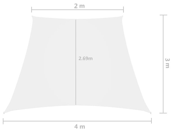 VidaXL Πανί Σκίασης Τρίγωνο Λευκό 2/4 x 3 μ. από Ύφασμα Oxford