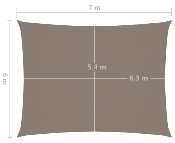 VidaXL Πανί Σκίασης Ορθογώνιο Taupe 6 x 7 μ. από Ύφασμα Oxford