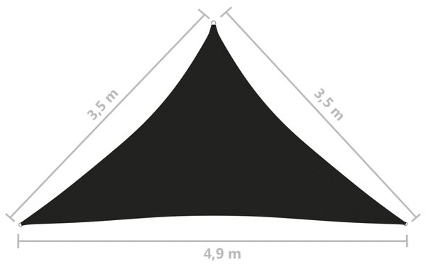 VidaXL Πανί Σκίασης Τρίγωνο Μαύρο 3,5 x 3,5 x 4,9 μ. από Ύφασμα Oxford