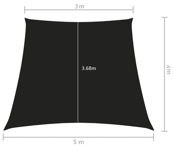 VidaXL Πανί Σκίασης Τρίγωνο Μαύρο 3/5x4 μ. από Ύφασμα Oxford