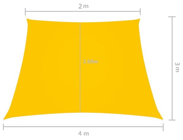 VidaXL Πανί Σκίασης Τρίγωνο Κίτρινο 2/4 x 3 μ. από Ύφασμα Oxford