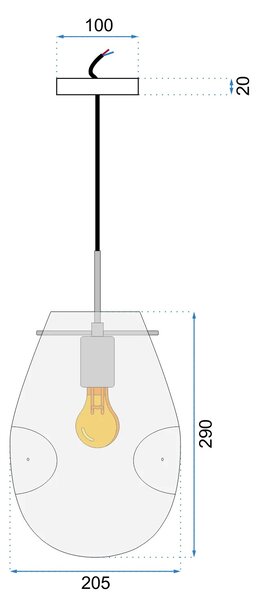 Γυάλινο Κρεμαστό Φωτιστικό Οροφής APP329-1CP SILVER