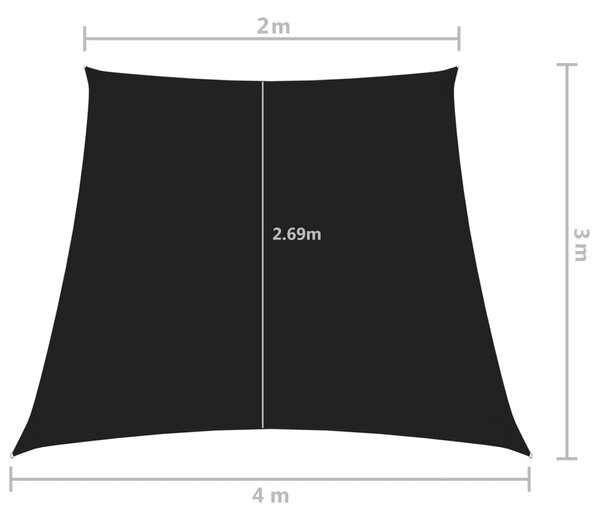 VidaXL Πανί Σκίασης Τρίγωνο Μαύρο 2/4 x 3 μ. από Ύφασμα Oxford