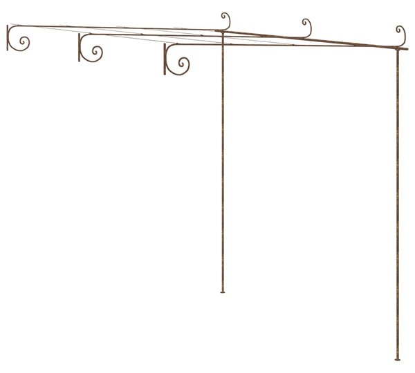VidaXL Πέργκολα Κήπου Αντικέ Καφέ 3 x 3 x 2,5 μ. Σιδερένια