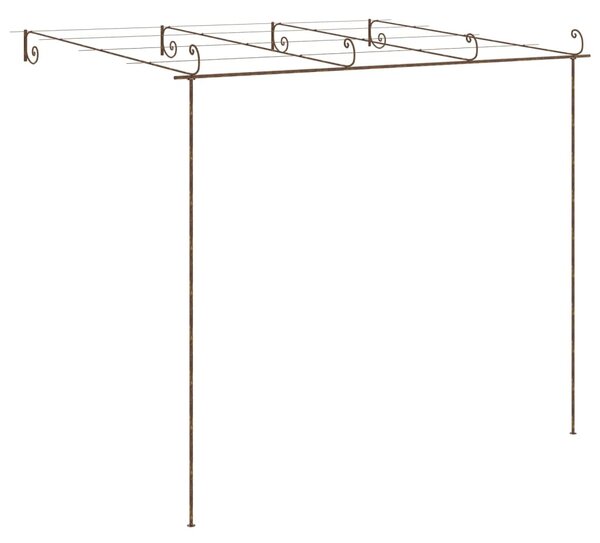 VidaXL Πέργκολα Κήπου Αντικέ Καφέ 4 x 3 x 2,5 μ. Σιδερένια