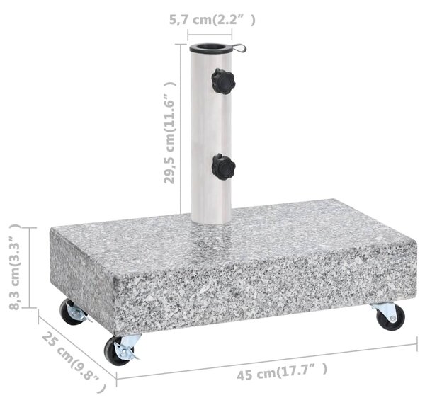 VidaXL Βάση Ομπρέλας Ανοιχτό Γκρι 45 x 25 x 8,3 εκ. από Γρανίτη