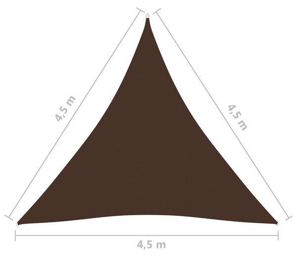 VidaXL Πανί Σκίασης Τρίγωνο Καφέ 4,5 x 4,5 x 4,5 μ. από Ύφασμα Oxford