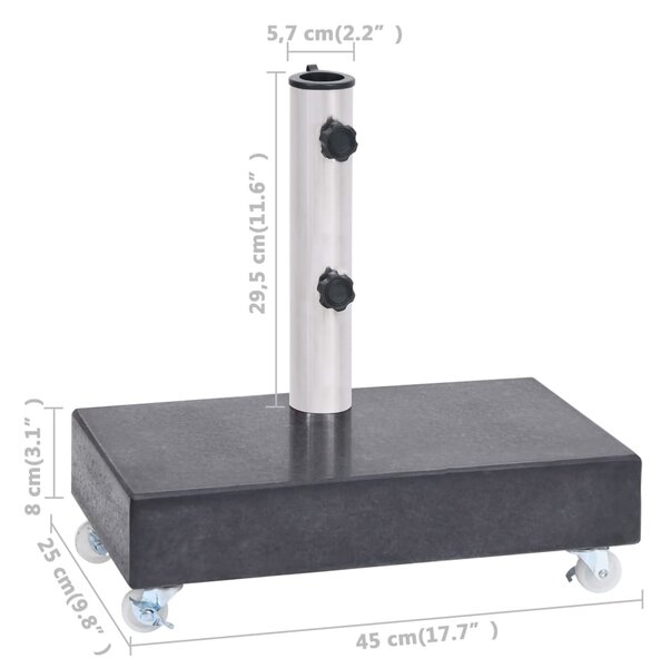 VidaXL Βάση Ομπρέλας Μαύρη 45 x 25 x 8 εκ. από Γρανίτη