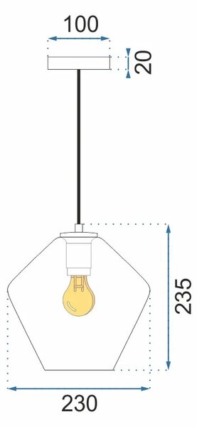 APP440-1CP Transparent γυάλινο φωτιστικό οροφής