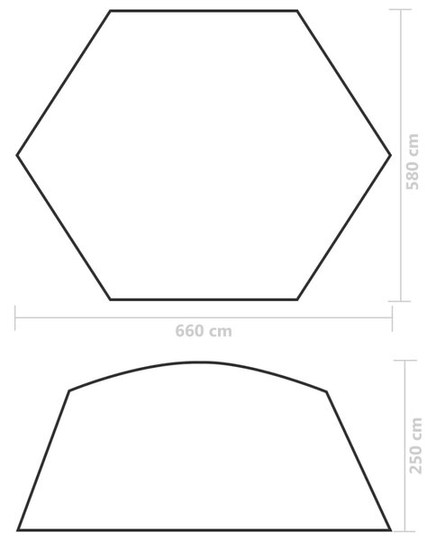 VidaXL Σκίαστρο Πισίνας Γκρι 660 x 580 x 250 εκ. Υφασμάτινο