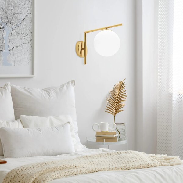 Επιτοίχιο φωτιστικό Glass Ball APP674-1W Gold