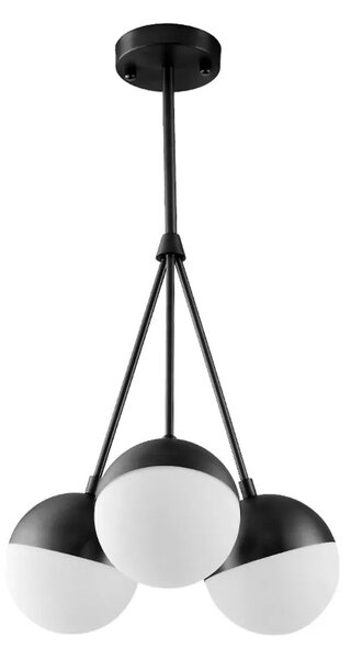 Κρεμαστό φωτιστικό Milk Glass Ball APP687-3CP Μαύρο