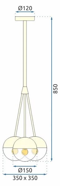 Κρεμαστό φωτιστικό Milk Glass Ball APP687-3CP Μαύρο