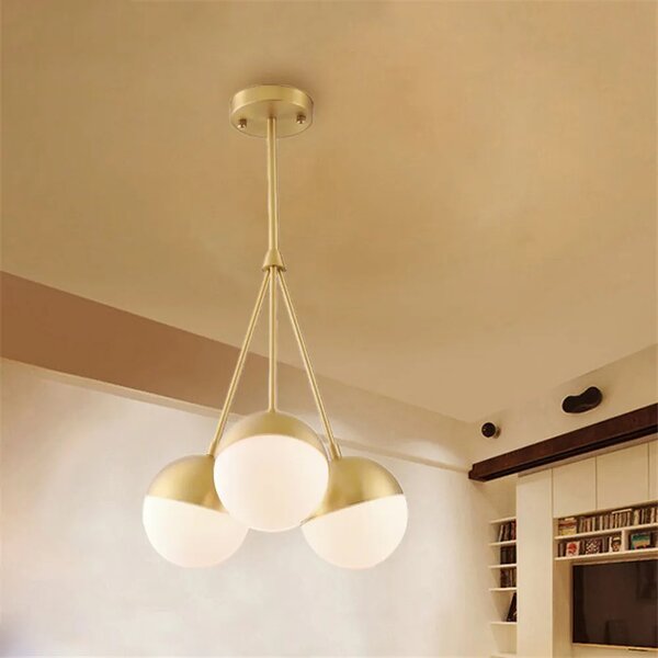 Κρεμαστό φωτιστικό Milk Glass Ball APP688-3CP Gold