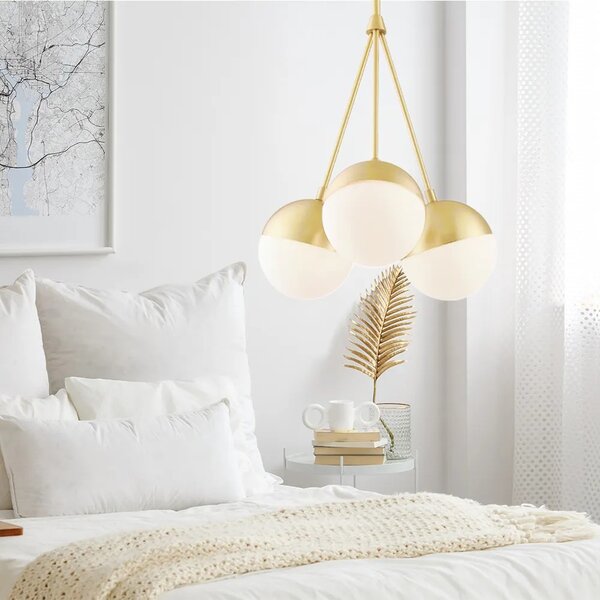 Κρεμαστό φωτιστικό Milk Glass Ball APP688-3CP Gold