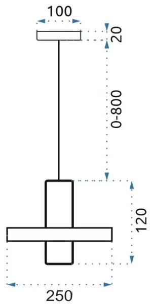 Γυάλινο Μεταλλικό Κρεμαστό Φωτιστικό LED APP553-1CP Χρυσό