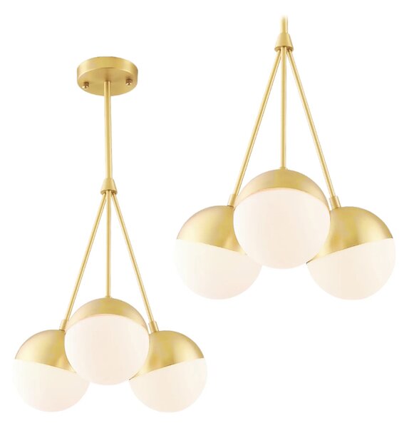 Κρεμαστό φωτιστικό Milk Glass Ball APP688-3CP Gold