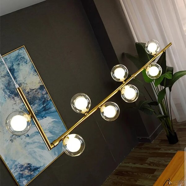 Κρεμαστό φωτιστικό Glass Ball 8 τμχ APP615-8CP Gold