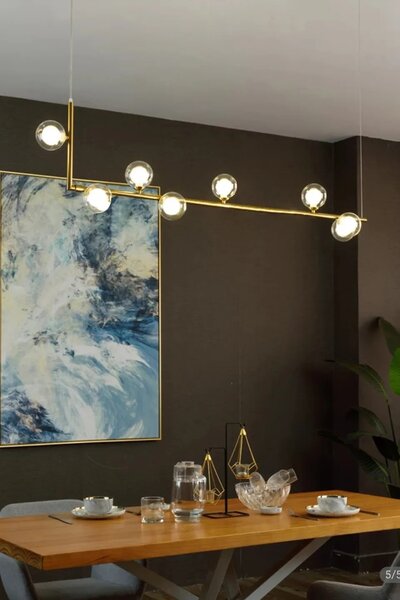 Κρεμαστό φωτιστικό Glass Ball 8 τμχ APP615-8CP Gold