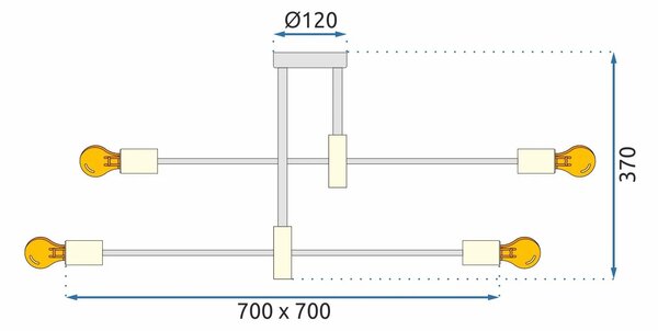 APP733-8C ΚΡΕΜΑΣΤΟ ΦΩΤΙΣΤΙΚΟ ΟΡΟΦΗΣ Χρυσό