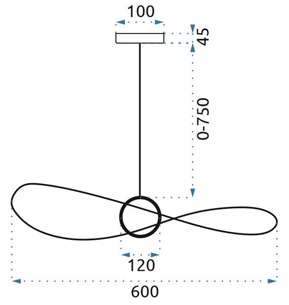 ΚΡΕΜΑΣΤΟ ΦΩΤΙΣΤΙΚΟ OPENWORK LED 60cm APP651-1CP
