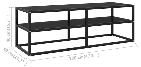 VidaXL Έπιπλο Τηλεόρασης με Μαύρο Γυαλί 120 x 40 x 40 εκ