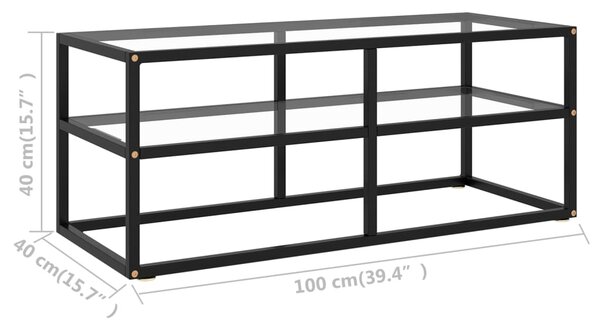 VidaXL Έπιπλο Τηλεόρασης με Ψημένο Γυαλί Μαύρο 100 x 40 x 40 εκ