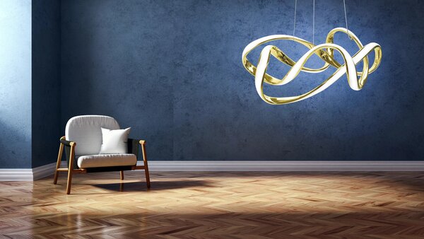 Μοντέρνο φωτιστικό οροφής LED + REMOTE EVE APP821-CP Gold