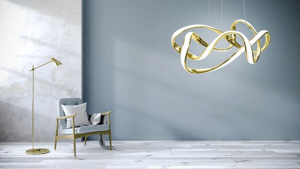 Μοντέρνο φωτιστικό οροφής LED + REMOTE EVE APP821-CP Gold