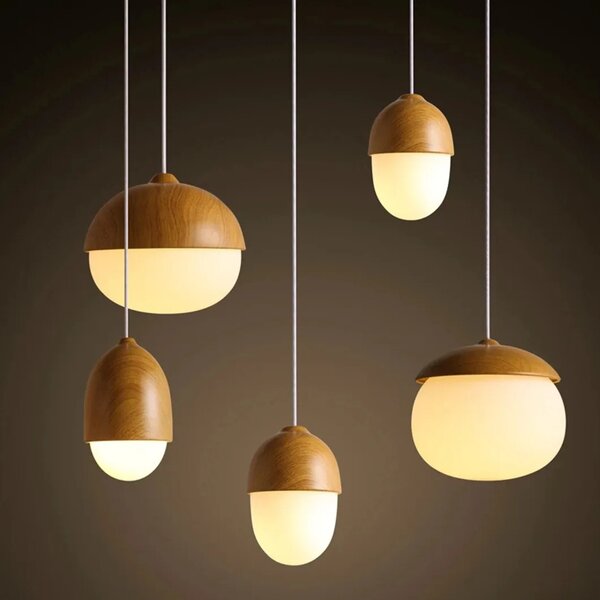 Κρεμαστό φωτιστικό οροφής Boho Metal Wood Καρυδιά APP952-1CP