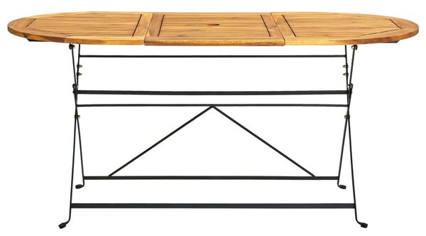 VidaXL Σετ Τραπεζαρίας Εξ. Χώρου Πτυσσόμενο 9 τεμ. Μασίφ Ξύλο Ακακίας