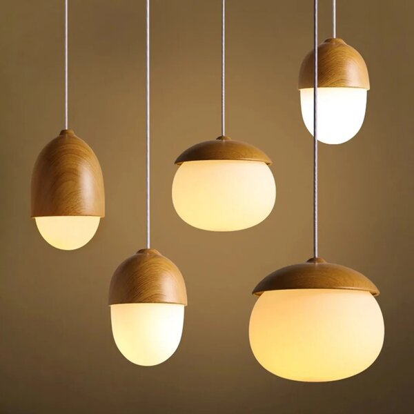 Κρεμαστό φωτιστικό οροφής Boho Metal Wood Καρυδιά APP952-1CP