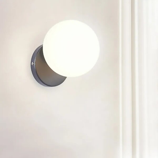Επιτοίχιο φωτιστικό Glass Ball APP949-1W Μαύρο