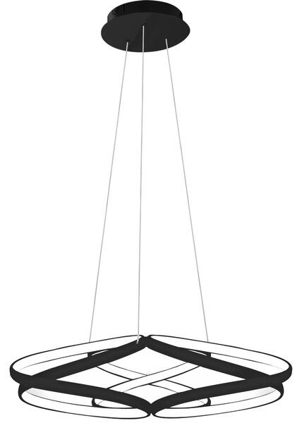 Μοντέρνο φωτιστικό οροφής LED + REMOTE APP793-CP FLAT Μαύρο