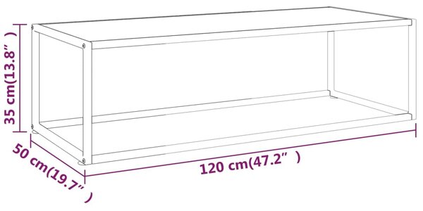 VidaXL Τραπεζάκι Σαλονιού Μαύρο 120x50x35 εκ. Λευκό Γυαλί Όψη Μαρμάρου