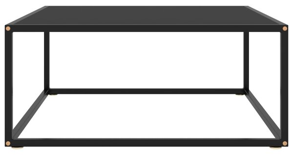 VidaXL Τραπεζάκι Σαλονιού Μαύρο 80 x 80 x 35 εκ. με Μαύρο Γυαλί