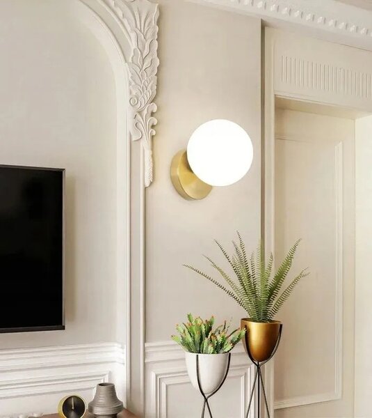 Επιτοίχιο φωτιστικό Glass Ball APP950-1W Χρυσό