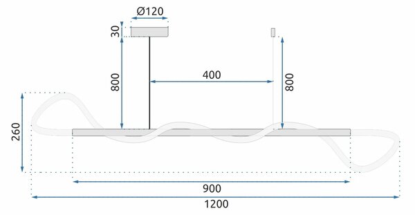 APP855-CP Φωτιστικό οροφής LED Long Chrome